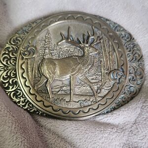 Solid BRASS  Deer Belt Buckle